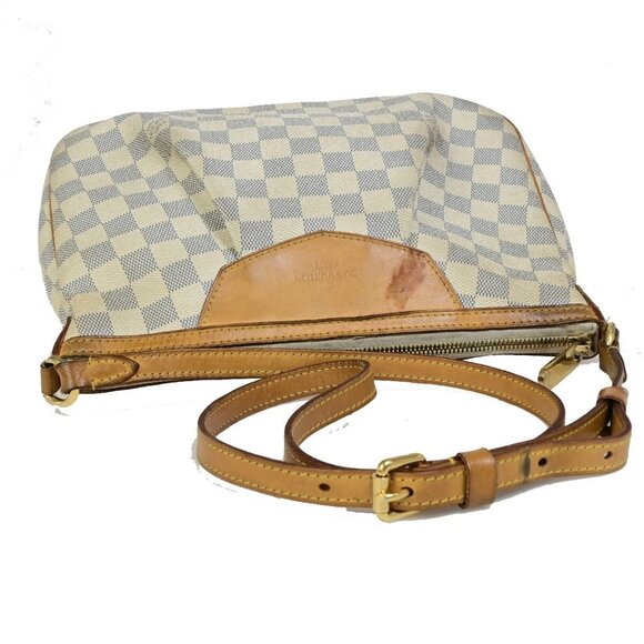 LOUIS VUITTON Siracusa PM Shoulder Bag Damier Azur Leather White N41113 82KB130 - Picture 5 of 14